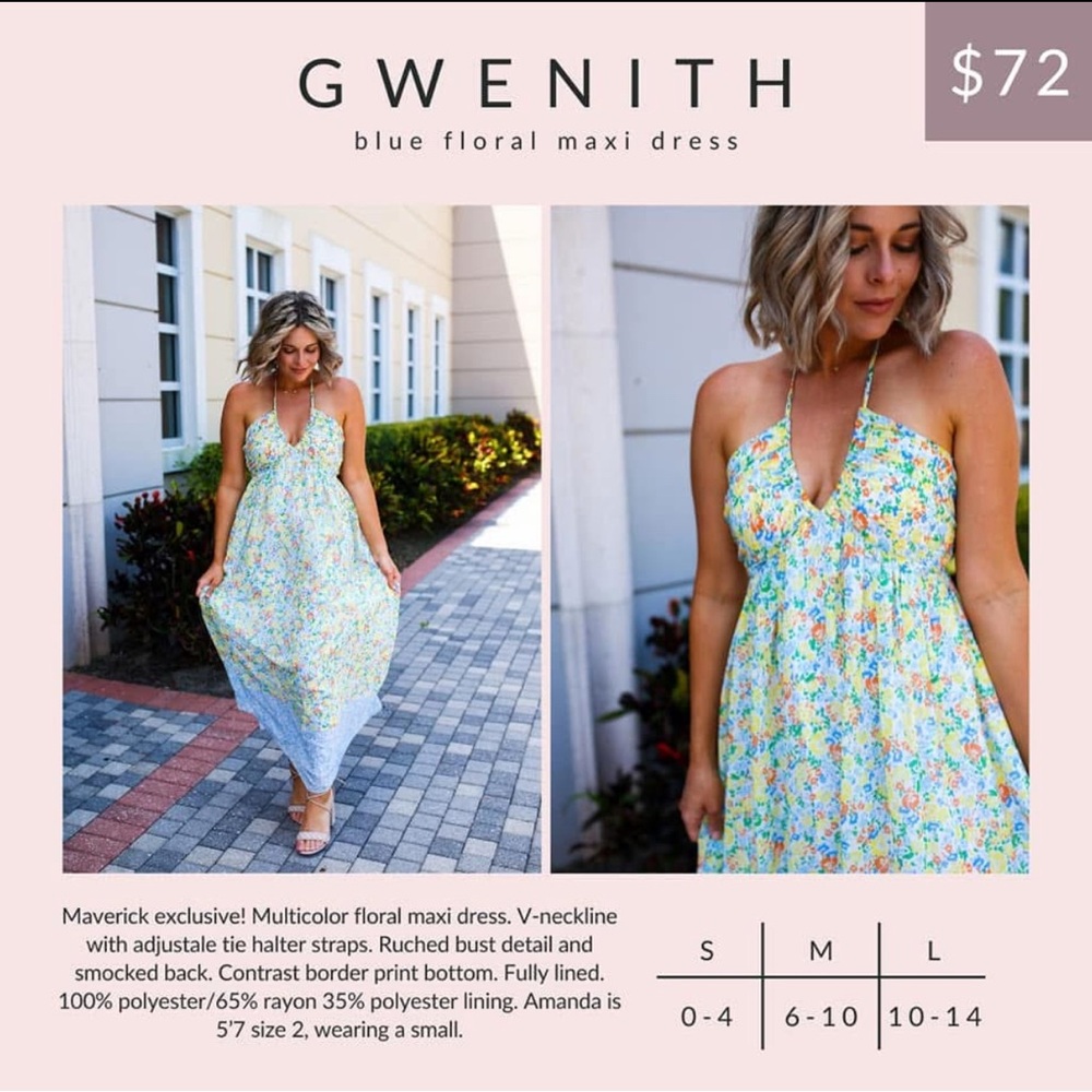 Boutique Floral Halter Maxi Dress